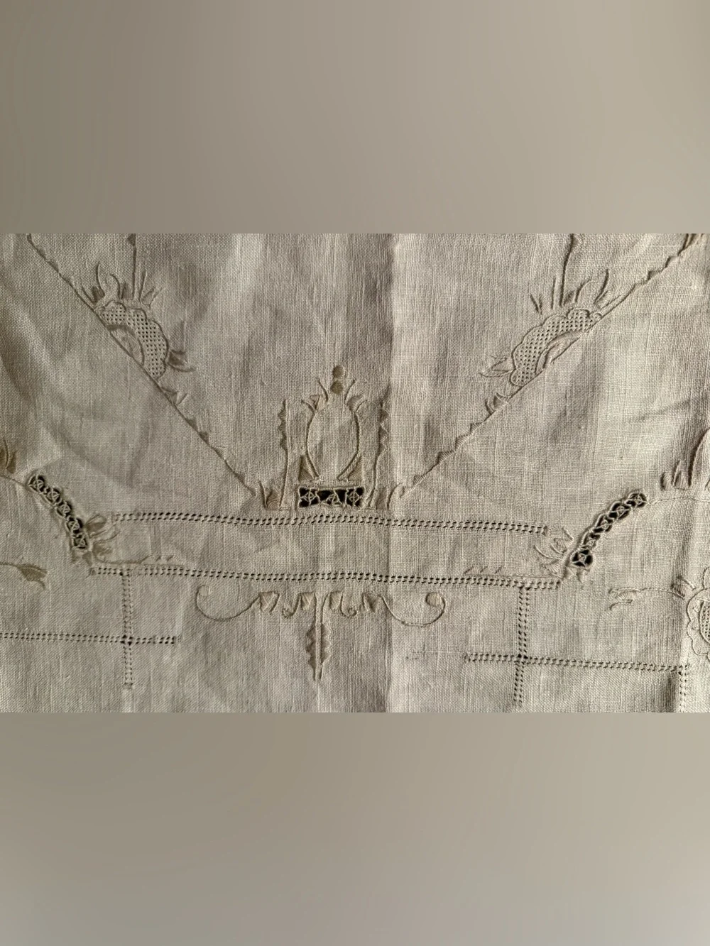 Vintage Linen Square Tablecloth